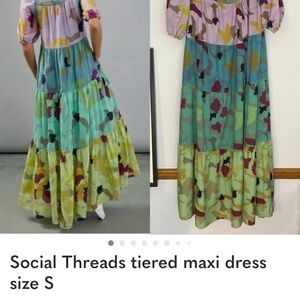 Social Threads tiered maxi dress size S